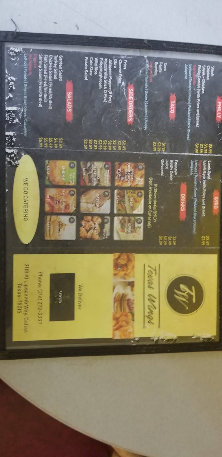 Texas wing stop | restaurant | 3118 Al Lipscomb Way, Dallas, TX 75215, USA | 2142723337 OR +1 214-272-3337