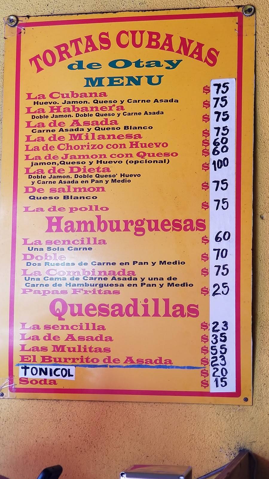 Tortas Cubanas De Otay | restaurant | Lázaro Cárdenas, Otay Constituyentes, 22457 Tijuana, B.C., Mexico | 016646232161 OR +52 664 623 2161