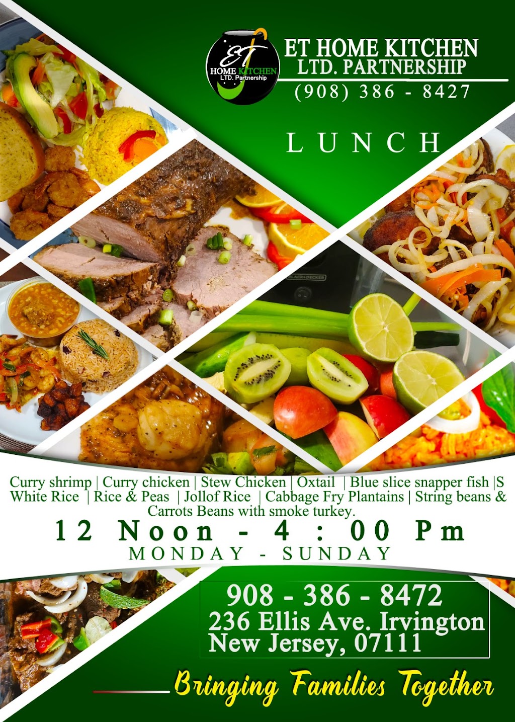 ET Home Kitchen LTD Partnership | restaurant | 236 Ellis Ave, Irvington, NJ 07111, USA | 9733868472 OR +1 973-386-8472