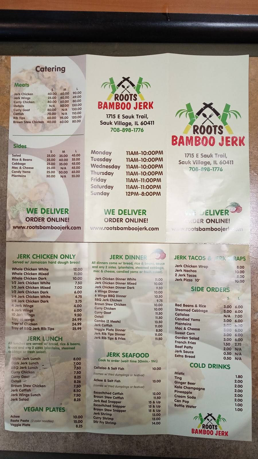 Roots Bamboo Jerk | restaurant | 1517 E Sauk Trail Suite A, Sauk Village, IL 60411, USA | 7088981776 OR +1 708-898-1776