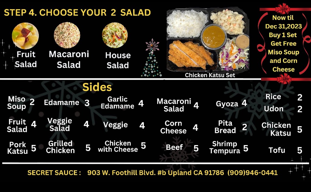 Secret Sauce | restaurant | 903 W Foothill Blvd Suit B, Upland, CA 91786, USA | 9099460441 OR +1 909-946-0441