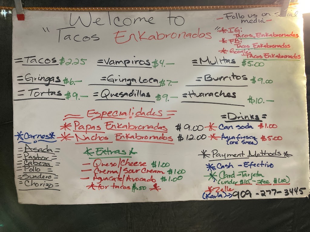 Tacos Enkabronados | restaurant | 336 E Holt Ave, Pomona, CA 91767, USA | 9092773445 OR +1 909-277-3445