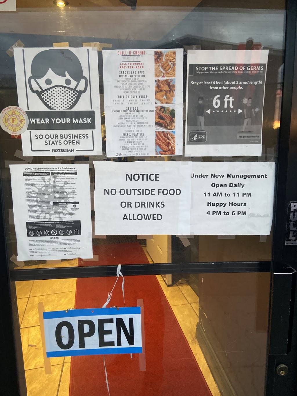 Chill-N-Cheers | restaurant | 5835 Rising Sun Ave, Philadelphia, PA 19120, USA | 2677520570 OR +1 267-752-0570