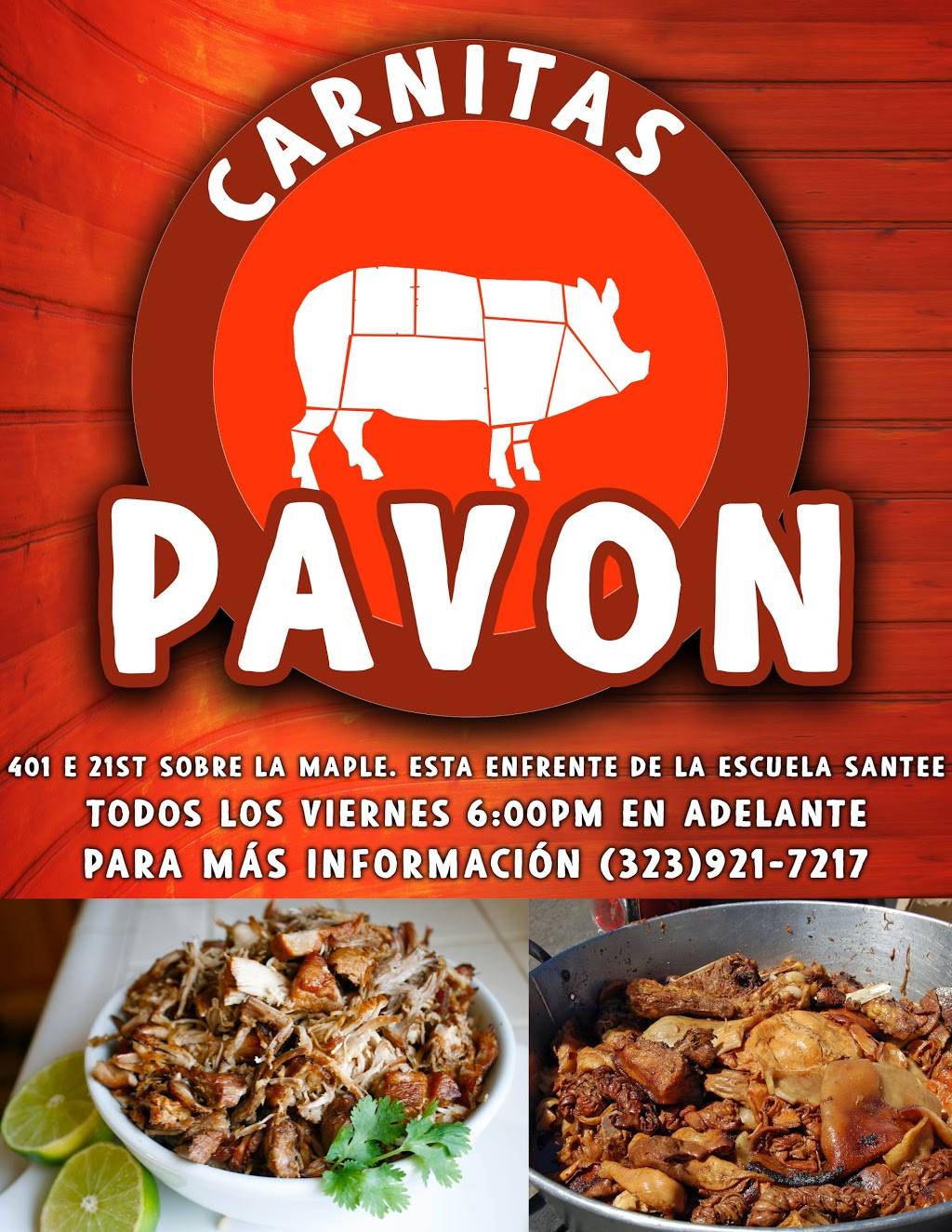 Carnitas Pavon | restaurant | 401 E 21st St, Los Angeles, CA 90011, USA | 3239217217 OR +1 323-921-7217