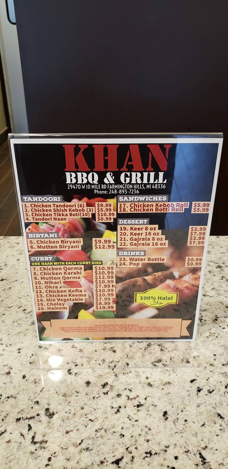 KHAN BBQ & GRILL | restaurant | 29470 W 10 Mile Rd, Farmington Hills, MI 48336, USA | 2488937236 OR +1 248-893-7236