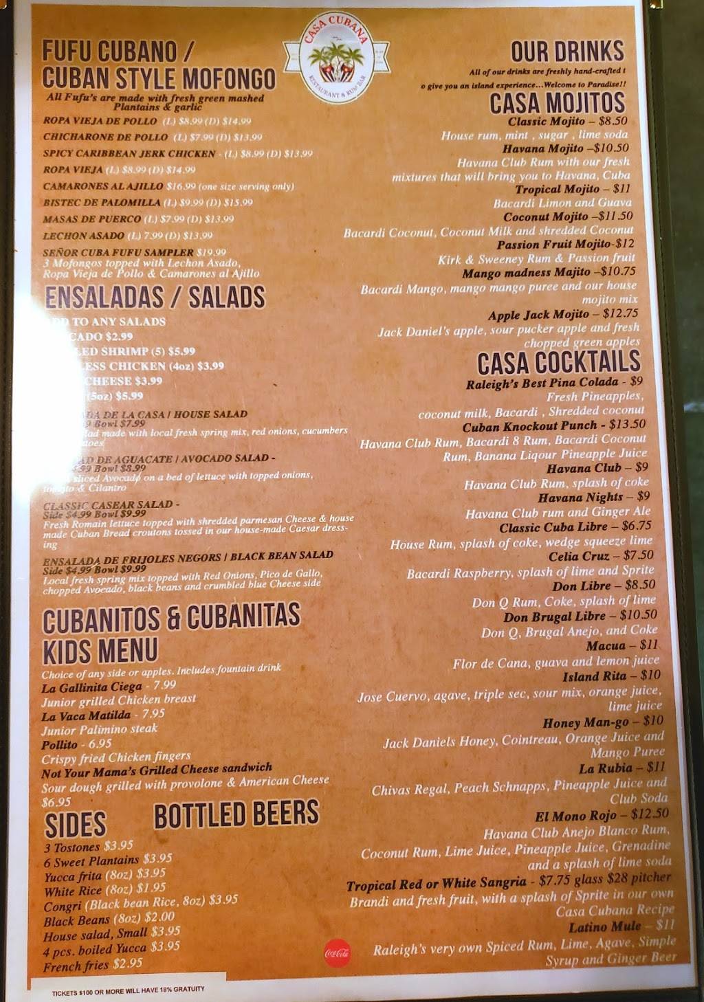 Casa Cubana Restaurant and Rum Bar | restaurant | 10901 Forest Pines Dr, Raleigh, NC 27614, USA | 9194358556 OR +1 919-435-8556