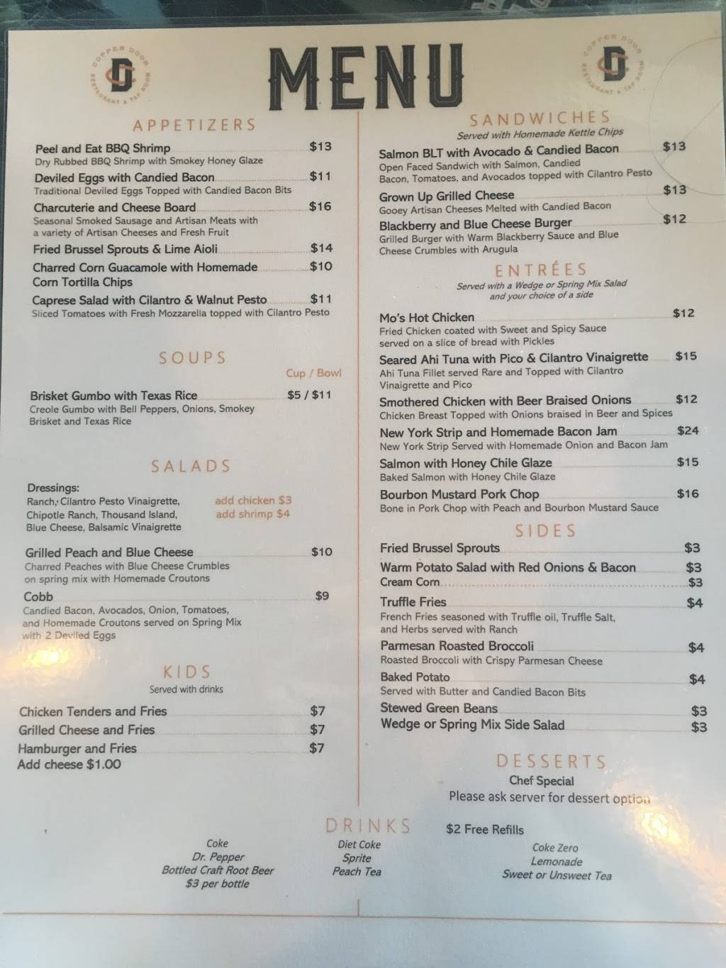 The Copper Door Restaurant & Tap Room | restaurant | 302 FM 1346, La Vernia, TX 78121, USA | 8307791010 OR +1 830-779-1010