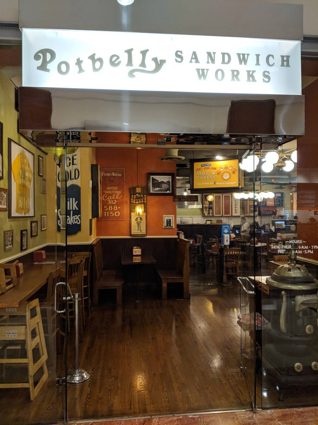 Potbelly Sandwich Shop | restaurant | 175 W Jackson Blvd, Chicago, IL 60604, USA | 3125881150 OR +1 312-588-1150