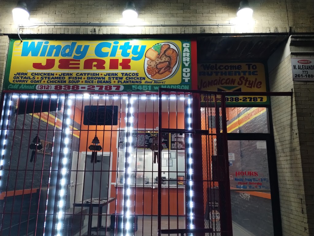 Windy City Jerk | restaurant | 5451 W Madison St, Chicago, IL 60644, USA | 3128382787 OR +1 312-838-2787
