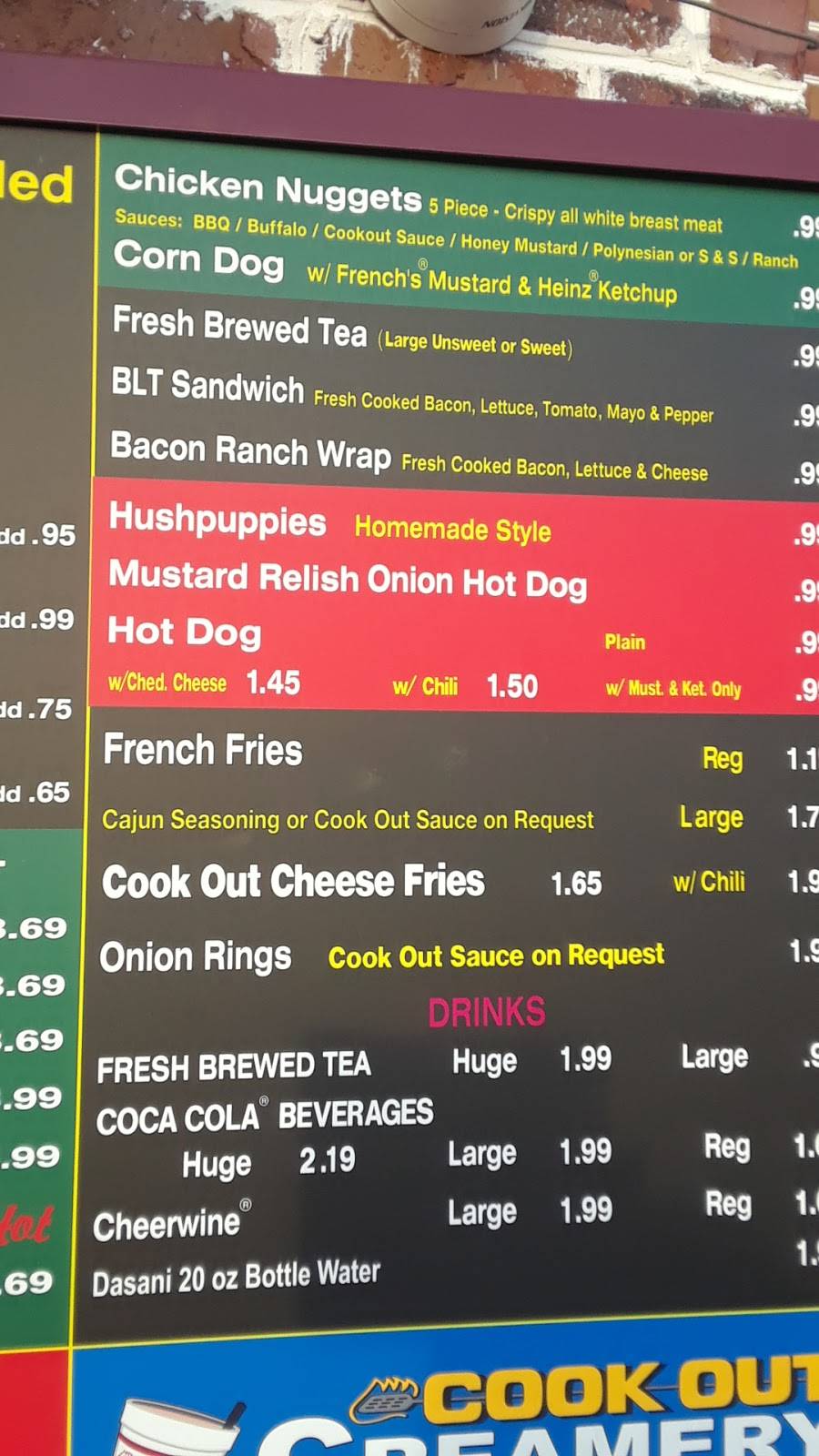 Cook Out | restaurant | 703 N Main St, Summerville, SC 29483, USA | 8438516243 OR +1 843-851-6243