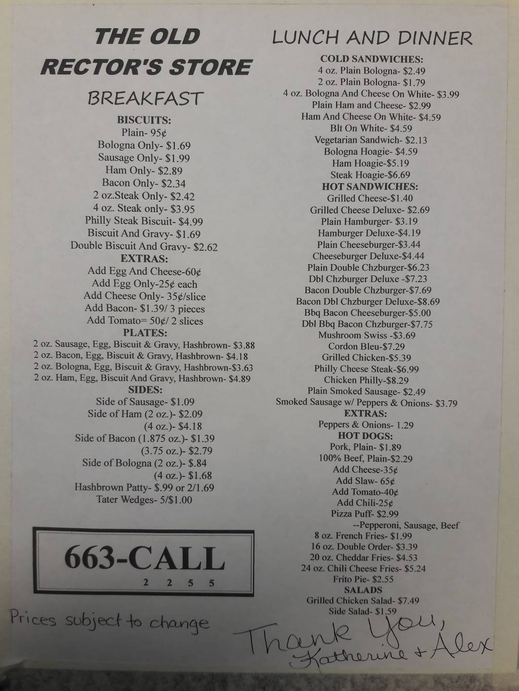 The Old Rectors Store | restaurant | 9111 Baker Hwy, Huntsville, TN 37756, USA | 4236632255 OR +1 423-663-2255