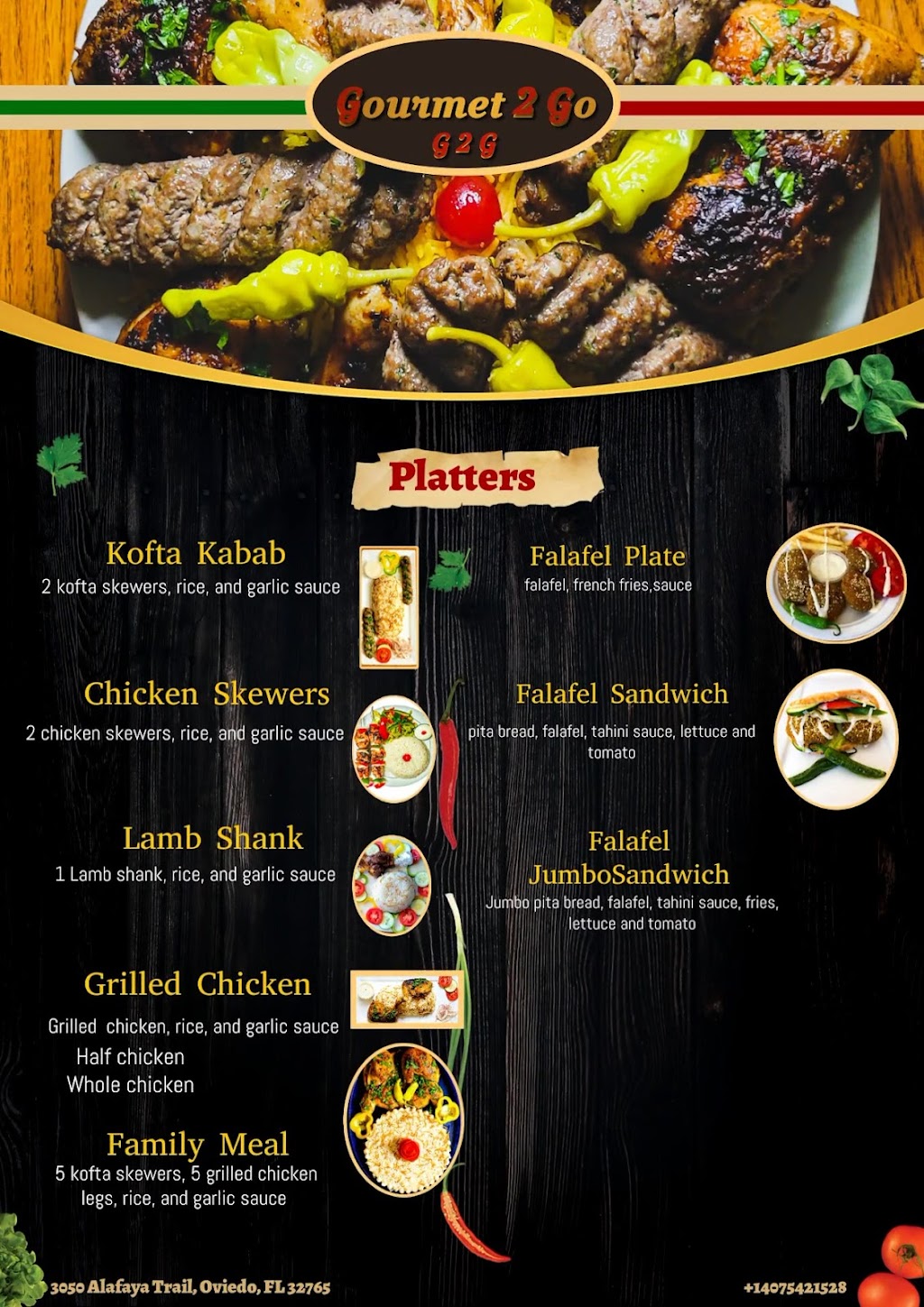 Gourmet 2 GO (المطعم المصري) | restaurant | 3050 Alafaya Trail ste #1008, Oviedo, FL 32765, USA | 4075421528 OR +1 407-542-1528