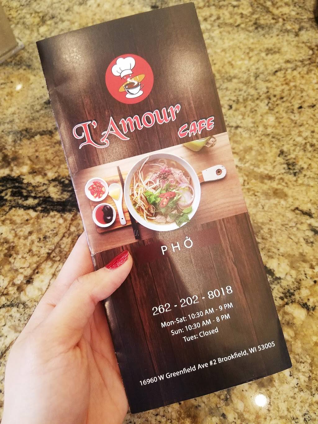 Pho LAmour Cafe | restaurant | 16960 W Greenfield Ave Suite 2, Brookfield, WI 53005, USA | 2622028018 OR +1 262-202-8018