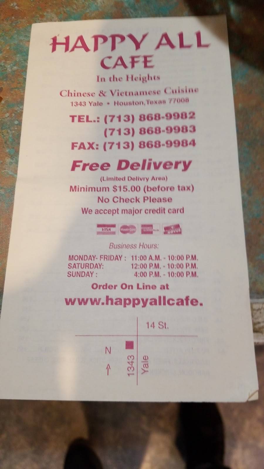 Happy All Cafe | restaurant | 1343 Yale St, Houston, TX 77008, USA | 7138689982 OR +1 713-868-9982