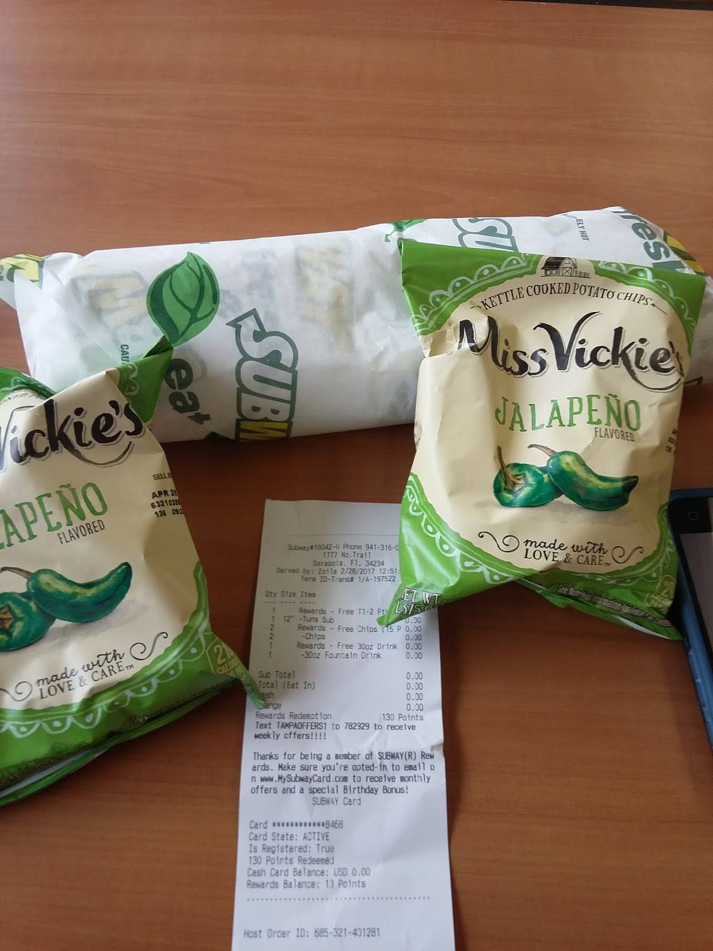 Subway | restaurant | 1777 N Tamiami Trail, Sarasota, FL 34234, USA | 9413160337 OR +1 941-316-0337