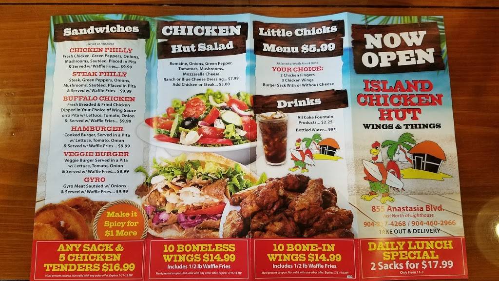 Island Chicken Hut | restaurant | St. Augustine, FL 32080, USA | 9042174268 OR +1 904-217-4268