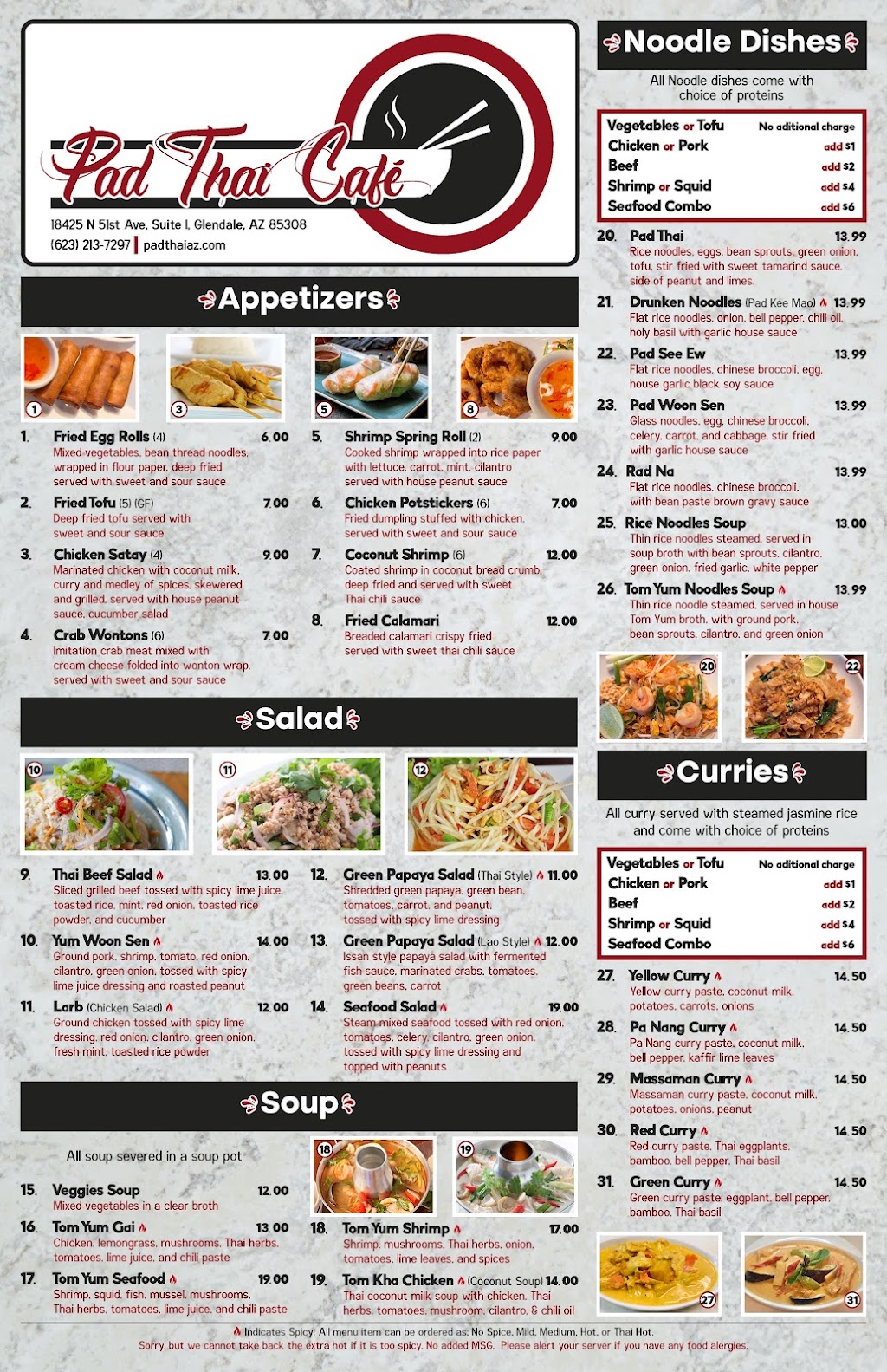 Pad Thai Cafe | restaurant | 18425 N 51st Ave Suite I, Glendale, AZ 85308, USA | 6232137297 OR +1 623-213-7297