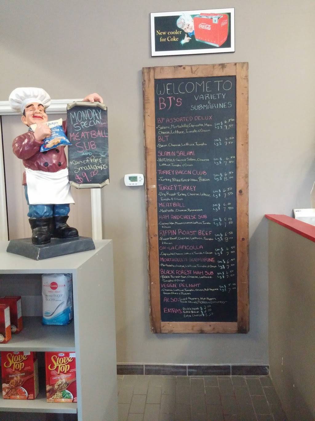 BJs Variety and Submarines | restaurant | 35 Ontario Rd, Welland, ON L3B 5C1, Canada | 9057355570 OR +1 905-735-5570