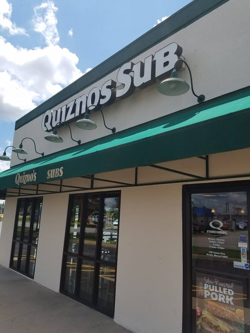 Quiznos | restaurant | 1599 Clemon Dr, Neosho, MO 64850, USA | 4174552400 OR +1 417-455-2400
