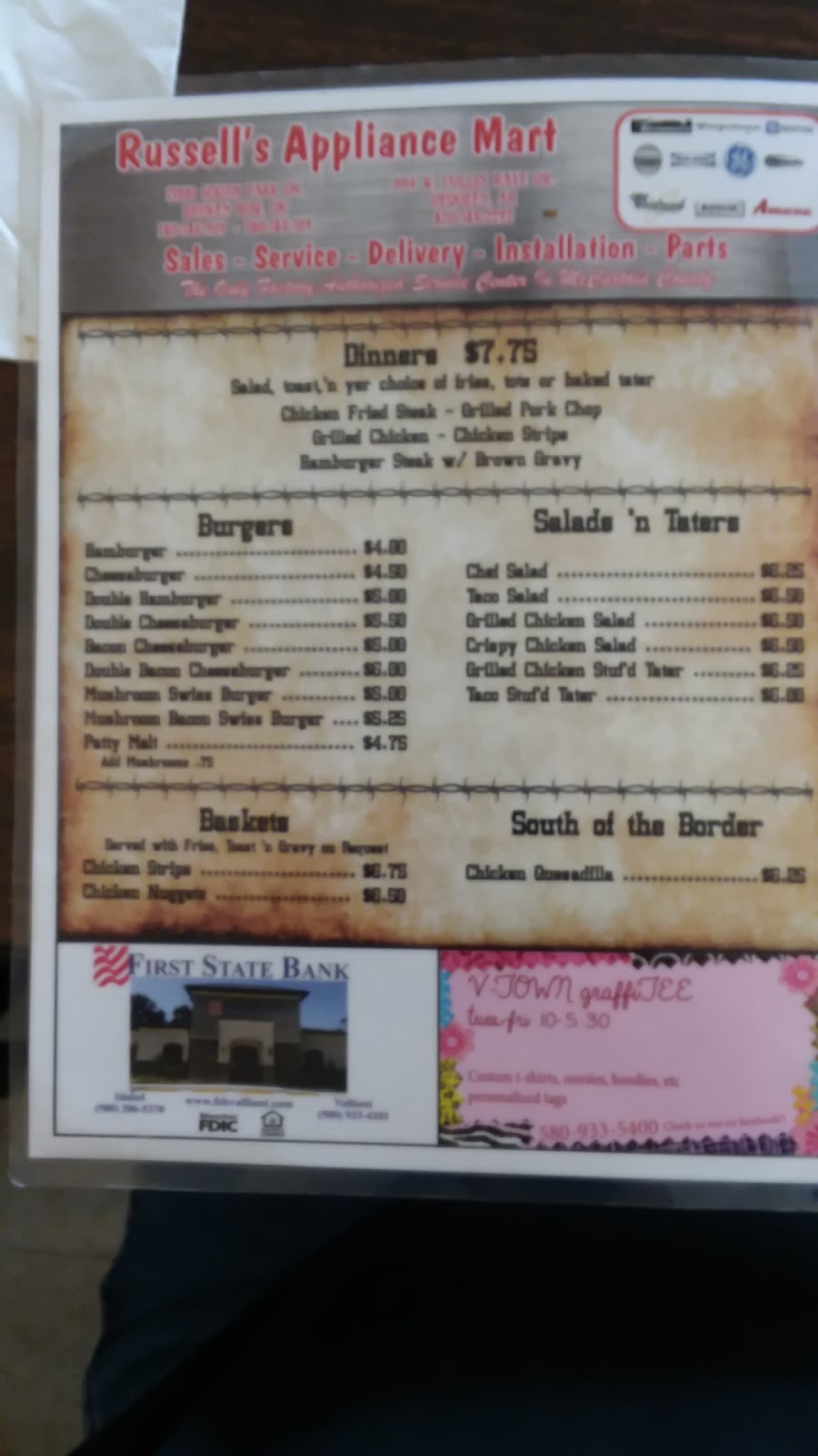 Circle K Diner | restaurant | 304 Wilson St, Valliant, OK 74764, USA | 5809334401 OR +1 580-933-4401