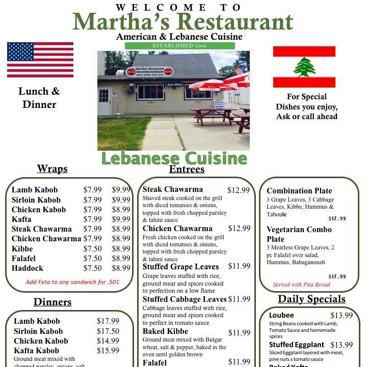 Marthas Restaurant | restaurant | 153 Lafayette Rd, Hampton Falls, NH 03844, USA | 6039295092 OR +1 603-929-5092