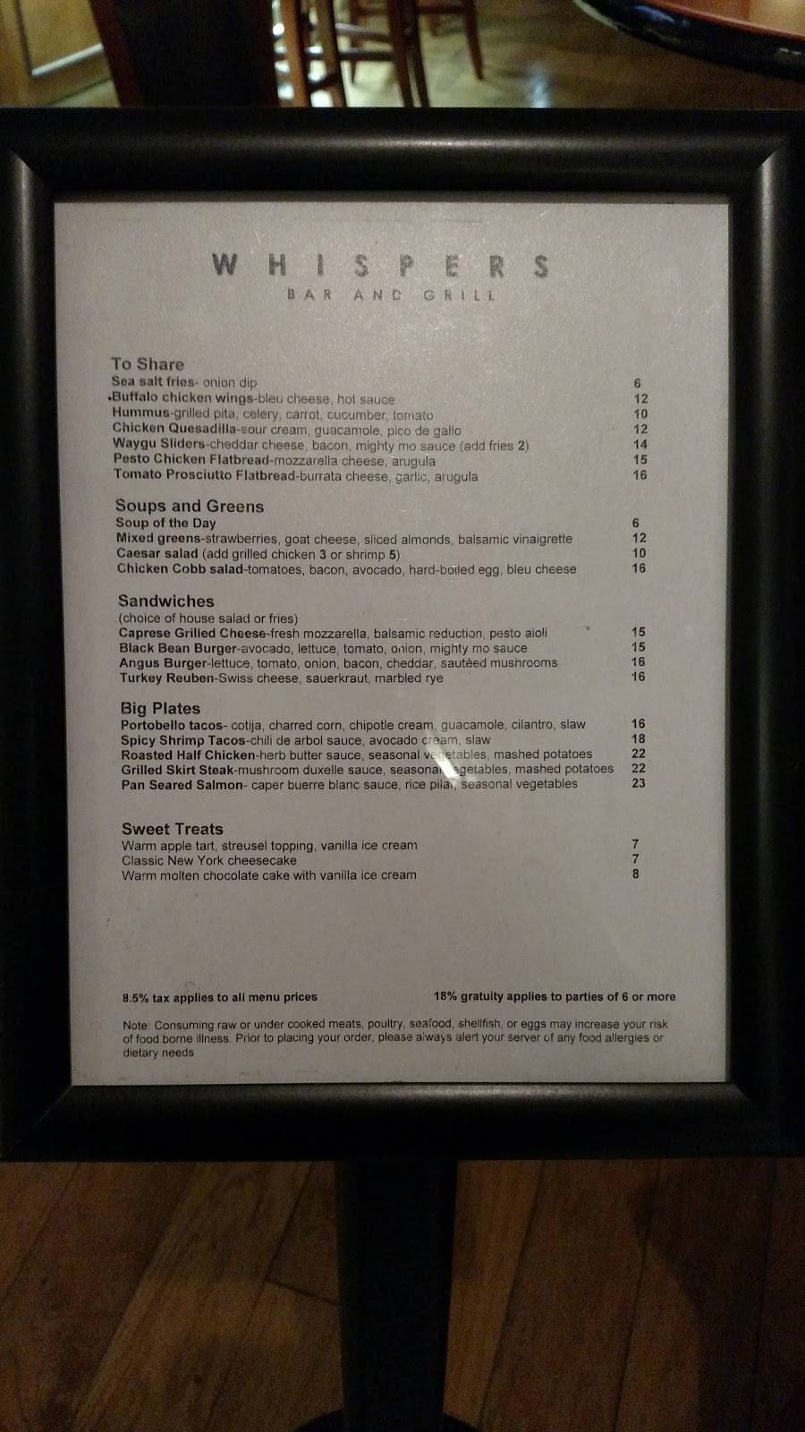 Whispers Bar & Grill | restaurant | 299 2nd St, San Francisco, CA 94105, USA | 4159470700 OR +1 415-947-0700