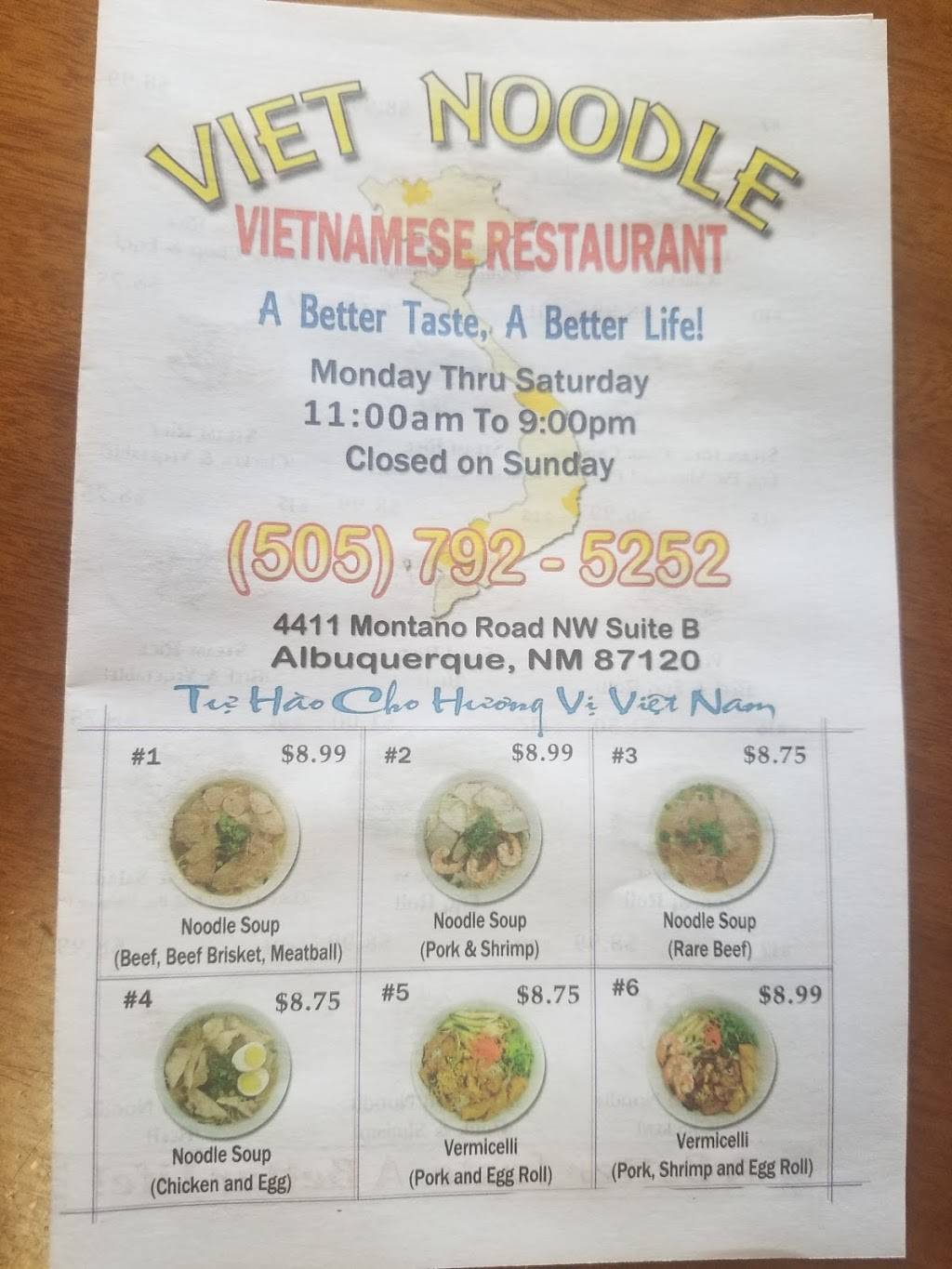 Viet Noodle | restaurant | 4411 Montaño Rd NW, Albuquerque, NM 87120, USA | 5057925252 OR +1 505-792-5252