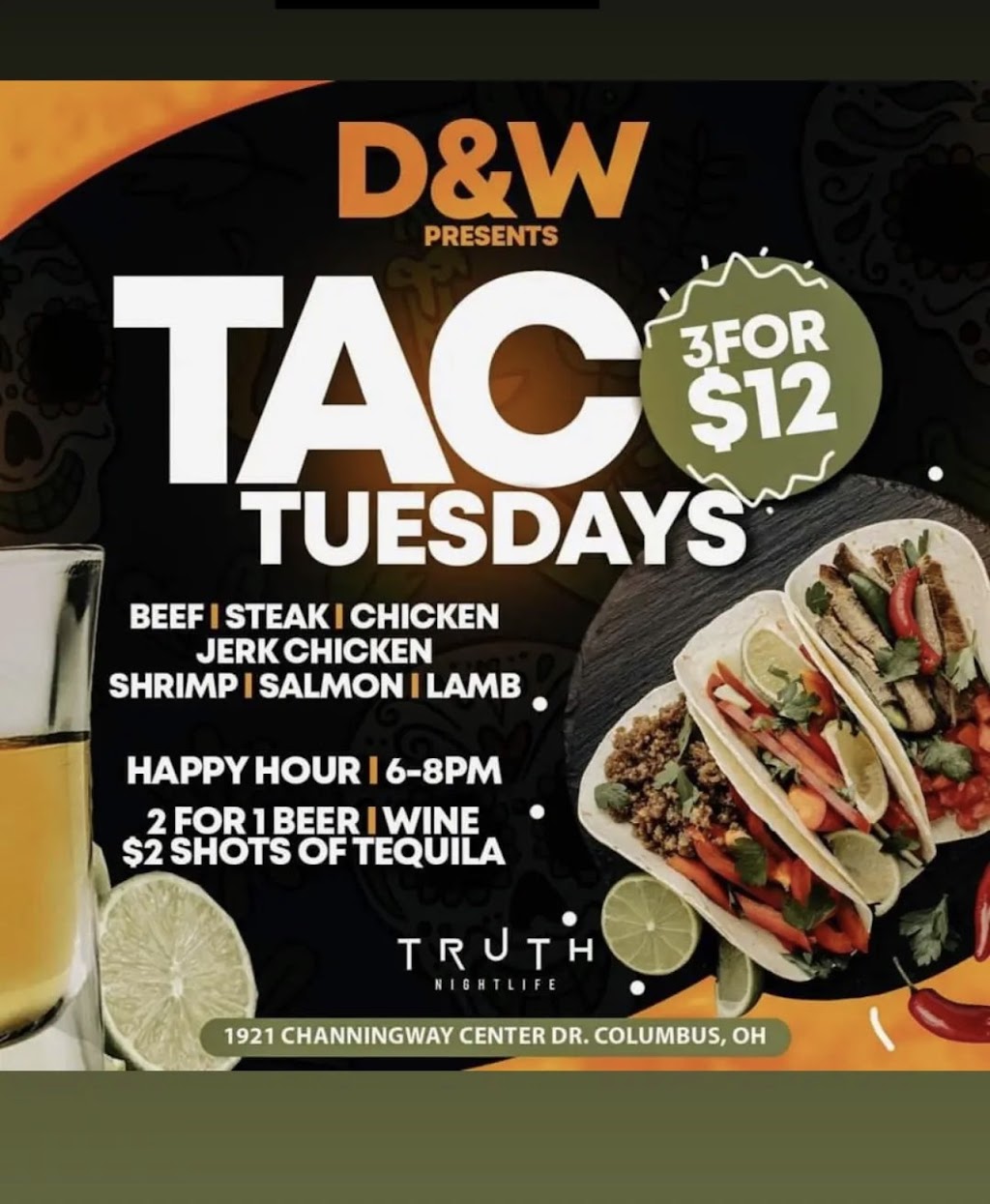 TRUTH NIGHT LYFE | restaurant | 1921 Channingway Center Dr, Columbus, OH 43232, USA | 6142307323 OR +1 614-230-7323