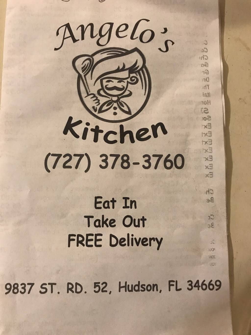 Angelos Kitchen | restaurant | 9837 FL-52, Hudson, FL 34669, USA | 7273783760 OR +1 727-378-3760