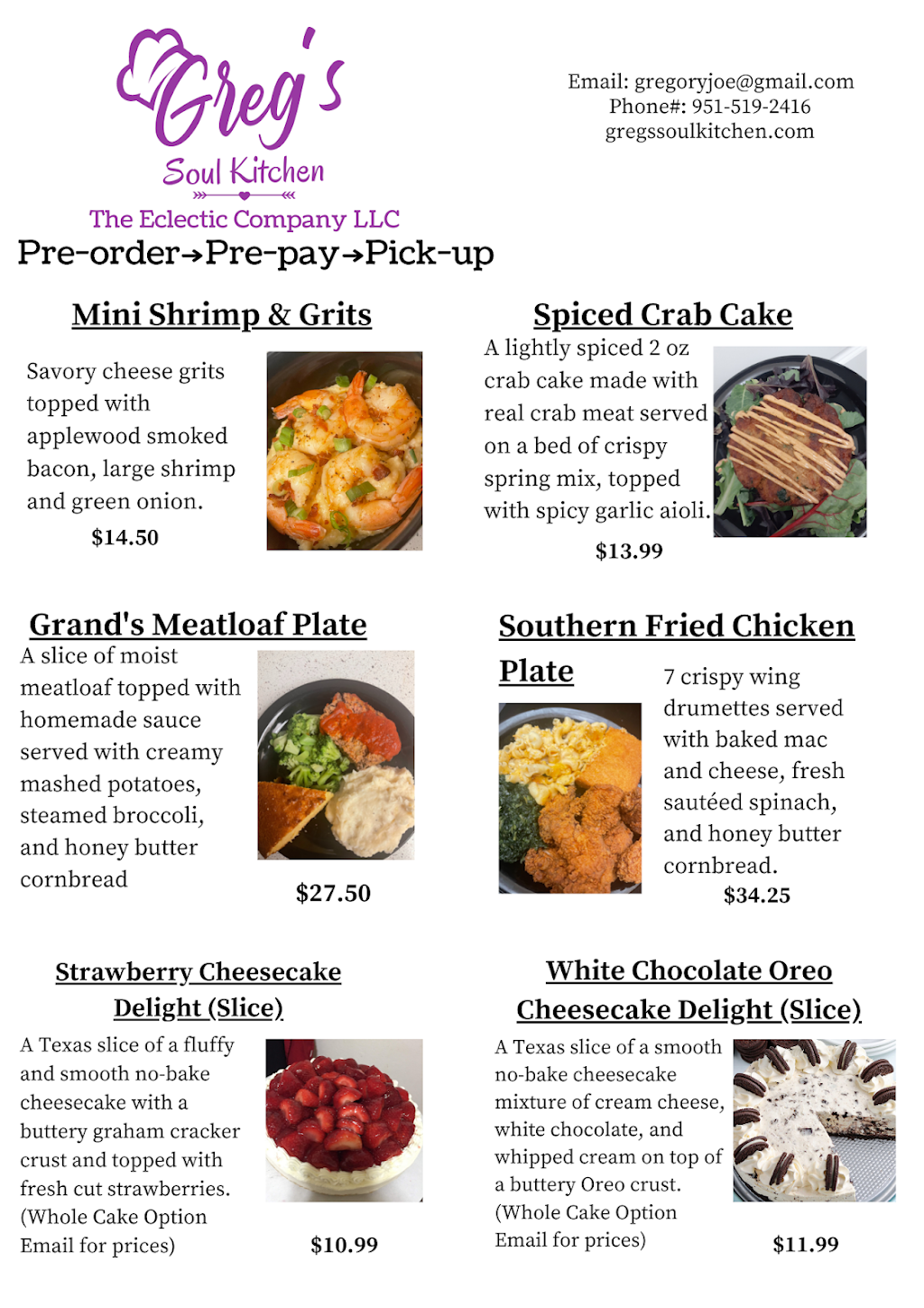 Gregs Soul Kitchen | restaurant | 7600 Ambergate Pl, Riverside, CA 92504, USA | 9515192416 OR +1 951-519-2416