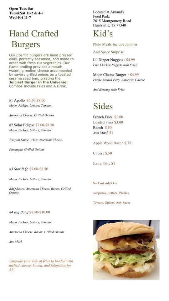 Cosmic Cravings | restaurant | 2615 Montgomery Rd, Huntsville, TX 77340, USA | 7608078046 OR +1 760-807-8046