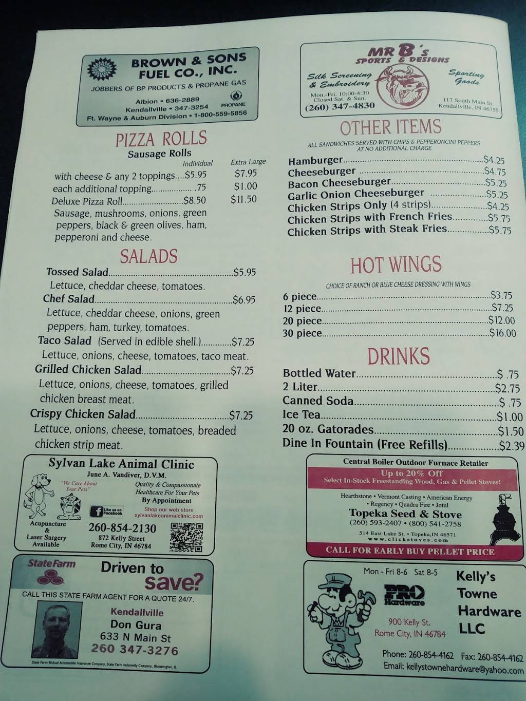 Pepperonis Pizza | restaurant | 145 Front St, Rome City, IN 46784, USA | 2608542662 OR +1 260-854-2662