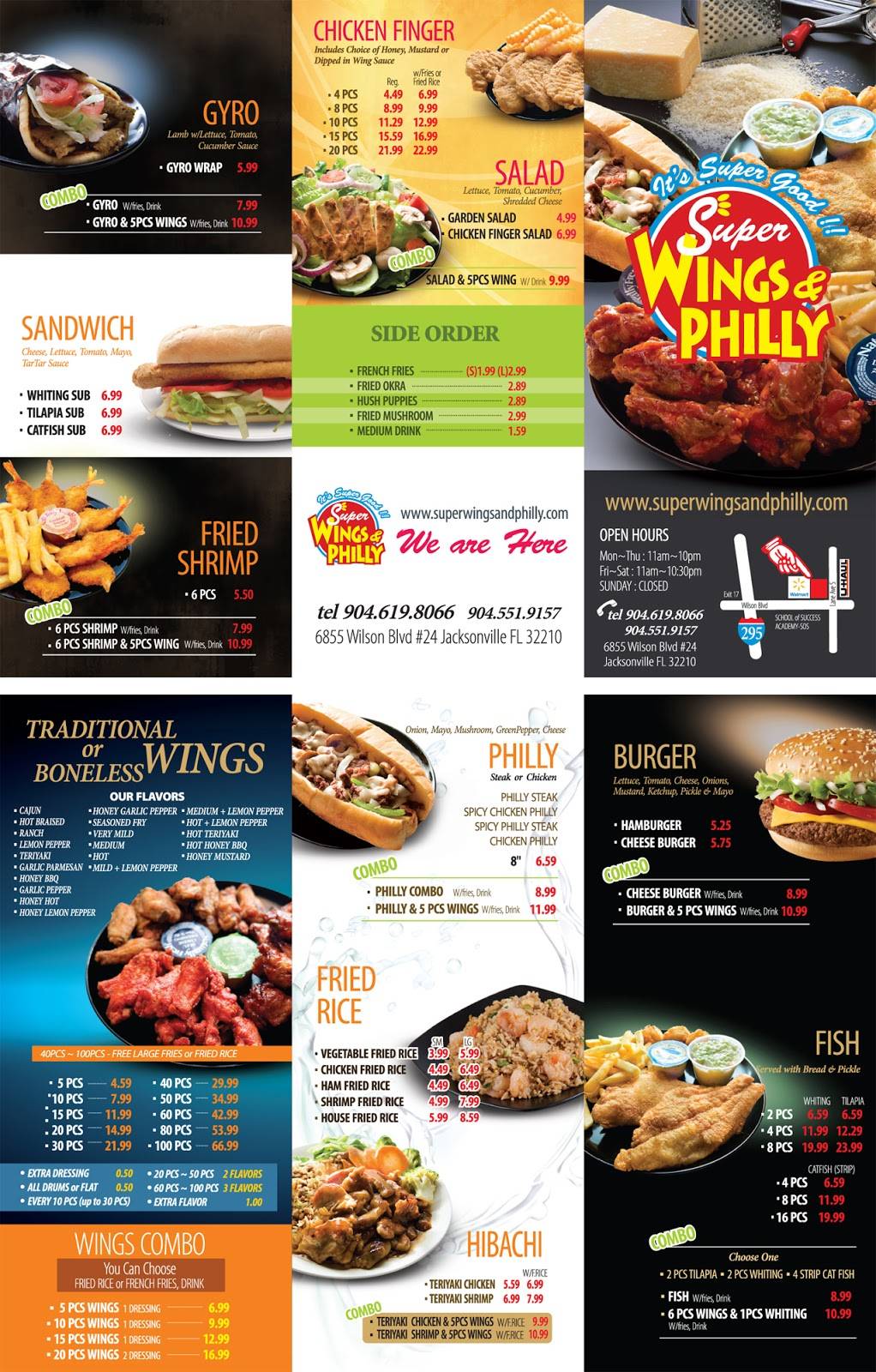 Super Wings & Philly | restaurant | 6855 Wilson Blvd #24, Jacksonville, FL 32210, USA | 9045519157 OR +1 904-551-9157