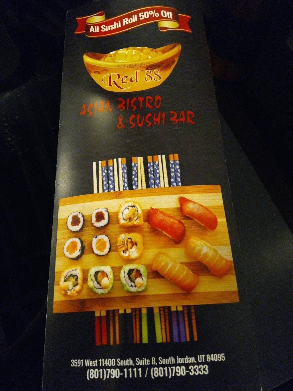 Red 88 Asian Bistro | restaurant | 3591 W 11400 S, South Jordan, UT 84095, USA | 8017901111 OR +1 801-790-1111