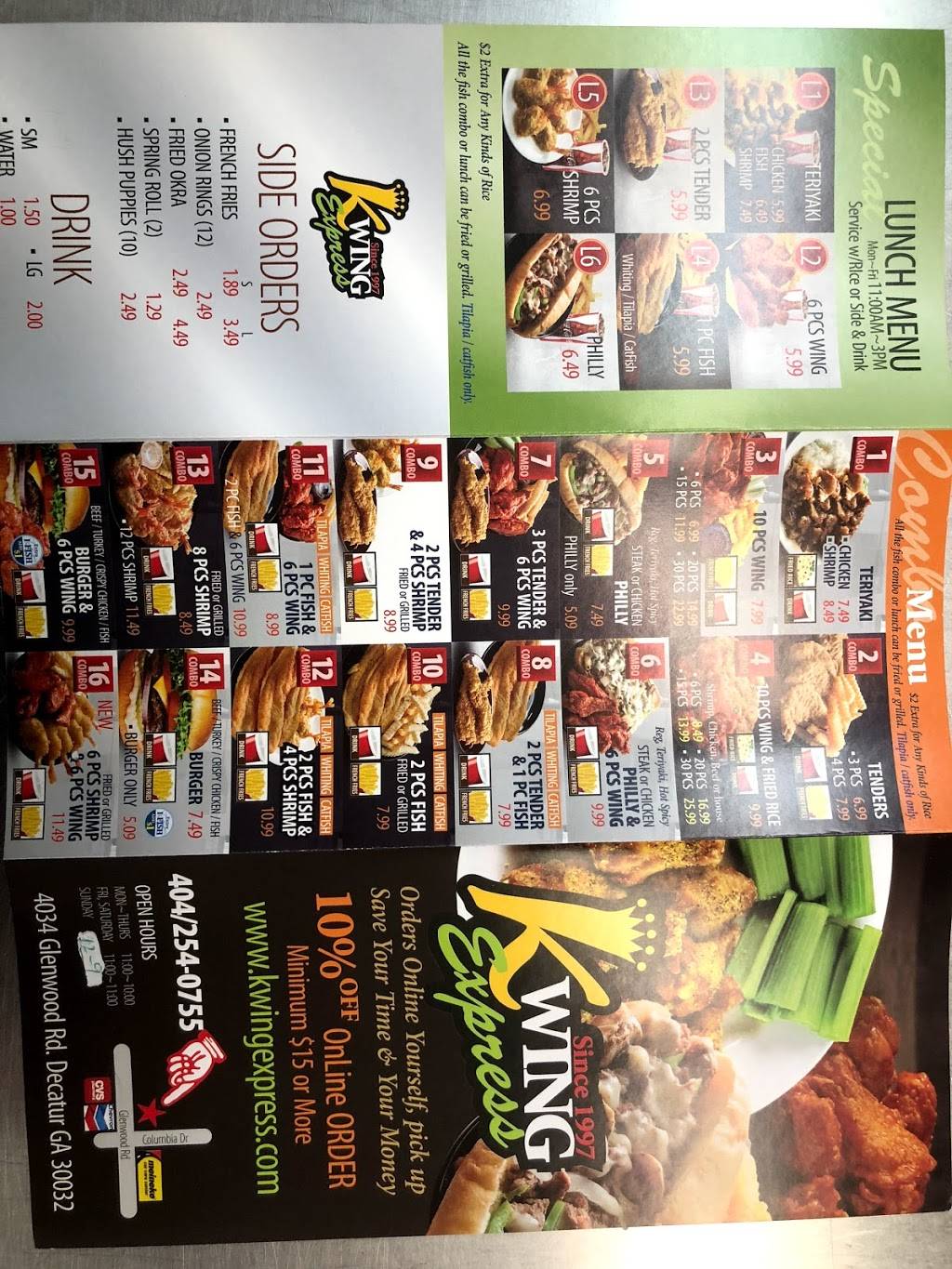 kwingexpress | restaurant | 4034 Glenwood Rd, Decatur, GA 30032, USA | 4042540755 OR +1 404-254-0755