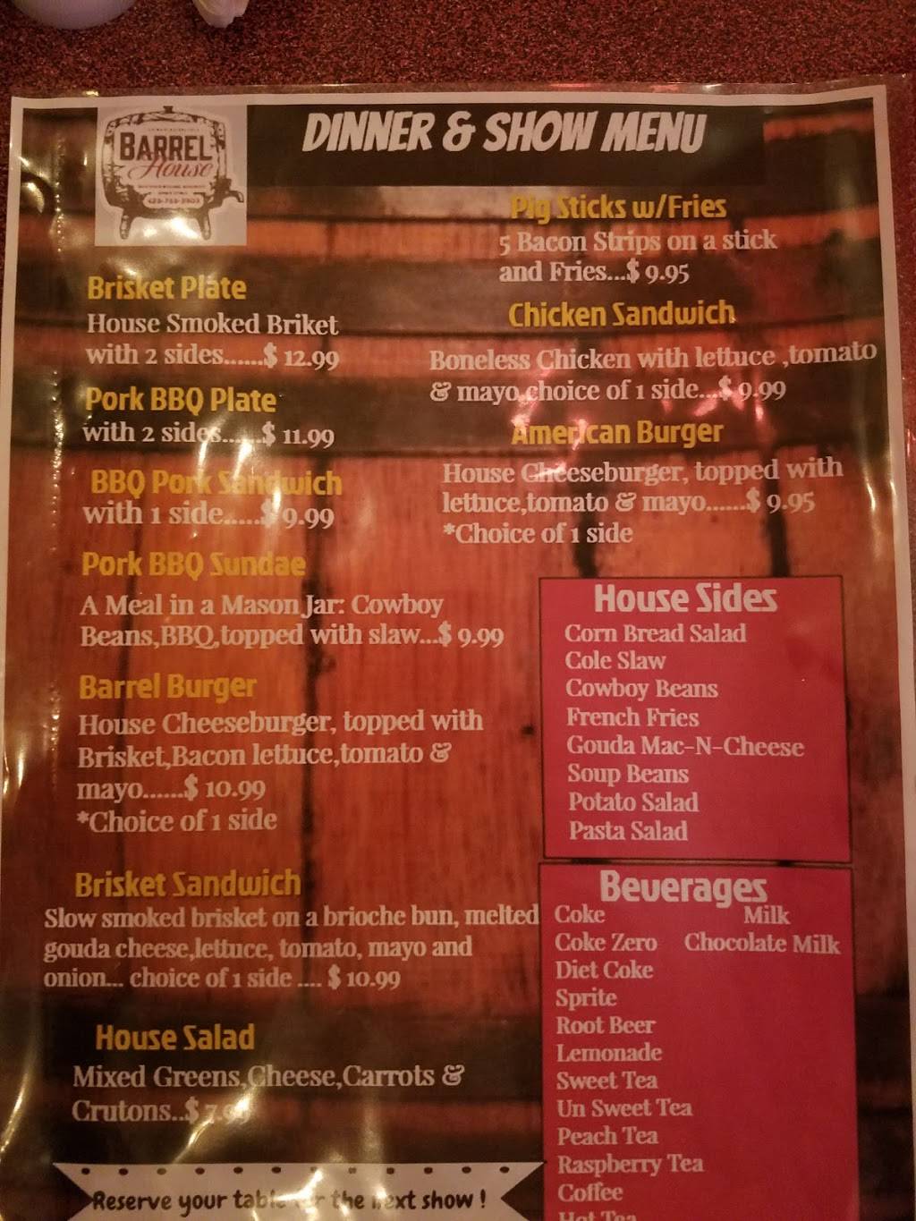 JONESBOROUGH BARREL HOUSE | restaurant | 119 E Main St, Jonesborough, TN 37659, USA | 4237532903 OR +1 423-753-2903