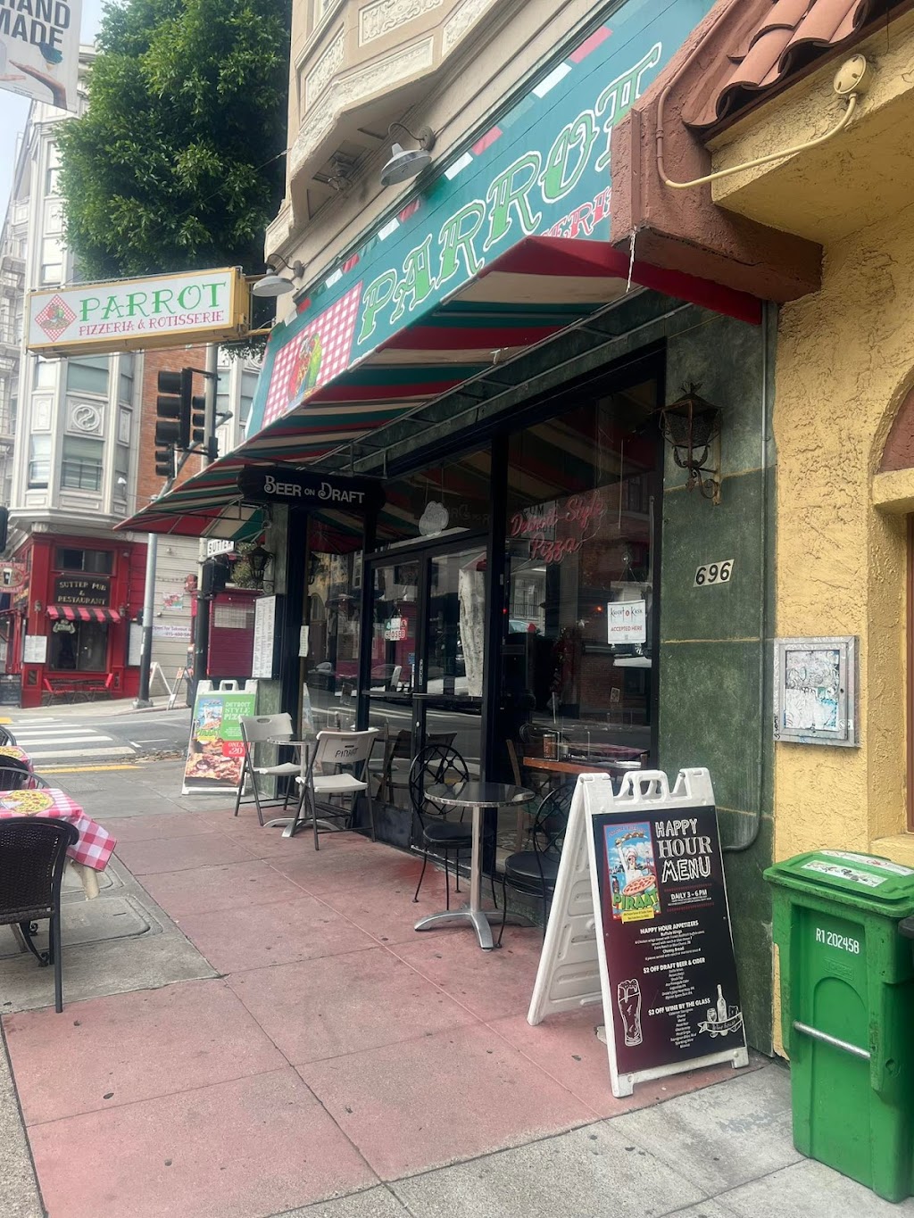 Parrot Pizzeria & Rotisserie | meal delivery | 696 Sutter St, San Francisco, CA 94102, USA | 4155937771 OR +1 415-593-7771