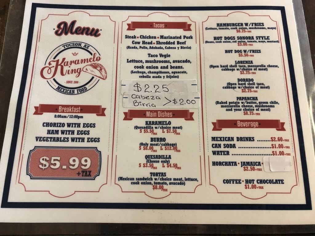 Karamelo King | restaurant | 5224 E Pima St, Tucson, AZ 85712, USA | 5208496682 OR +1 520-849-6682