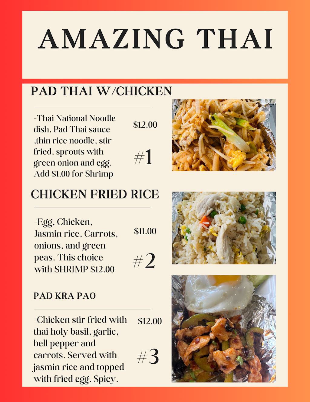 Amazing Thai | restaurant | 5600 Crater Lake Ave, Central Point, OR 97502, USA | 5414230541 OR +1 541-423-0541