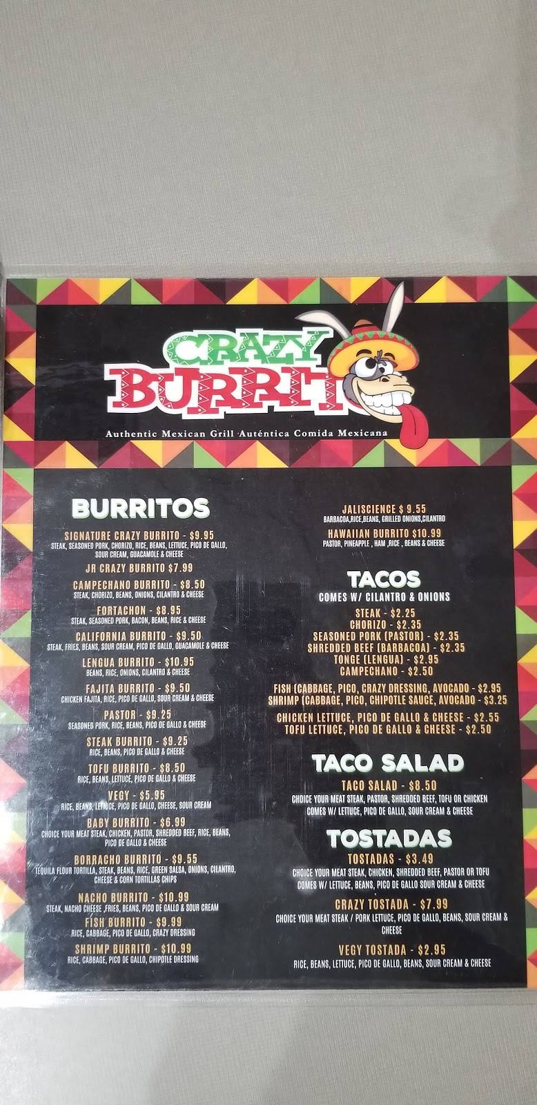 Crazy Burrito Dunedin | restaurant | 1140 Main st unit 2, Dunedin, FL 34698, USA | 7272404527 OR +1 727-240-4527
