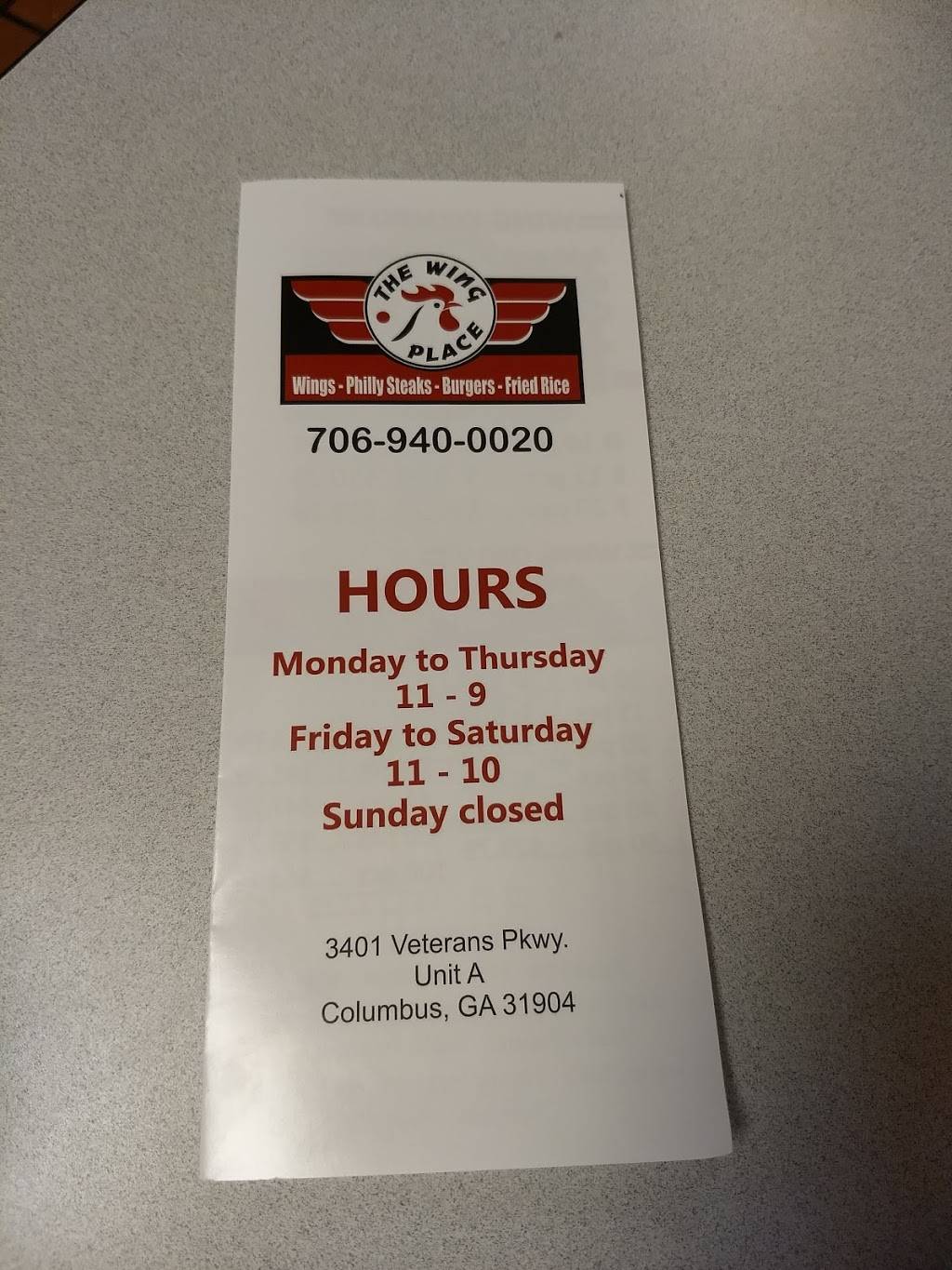 The Wing Place | restaurant | 3401 Veterans Pkwy, Columbus, GA 31904, USA | 7069400020 OR +1 706-940-0020