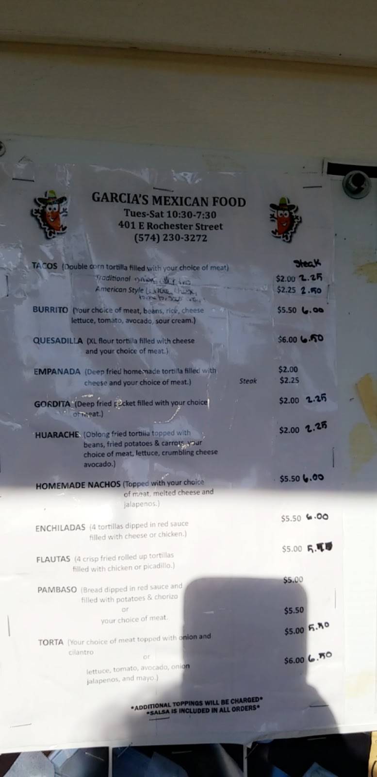 Garcias Mexican Food | restaurant | 401 E Rochester St, Akron, IN 46910, USA | 5742303272 OR +1 574-230-3272