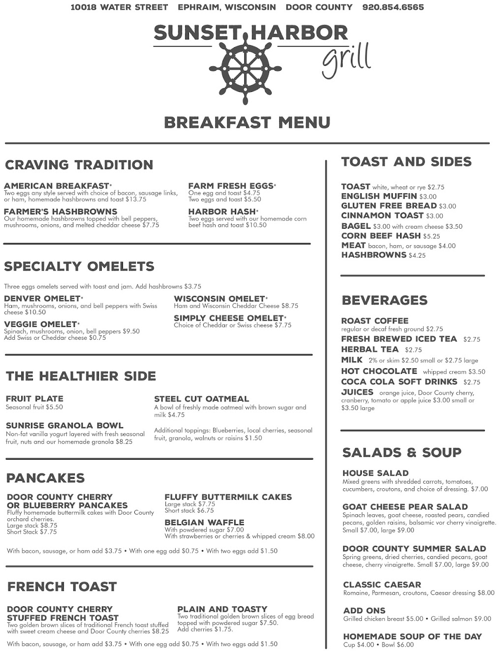 Sunset Harbor Grill | restaurant | 10018 N Water St, Ephraim, WI 54211, USA | 9208546565 OR +1 920-854-6565