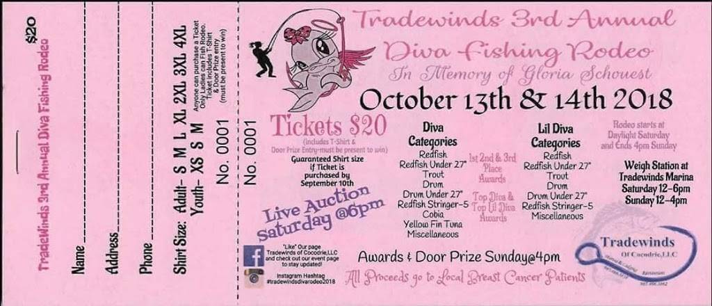 Tradewinds of Cocodrie LLC. | night club | 7681 & 7682, 2201, LA-56, Chauvin, LA 70344, USA | 9854663838 OR +1 985-466-3838