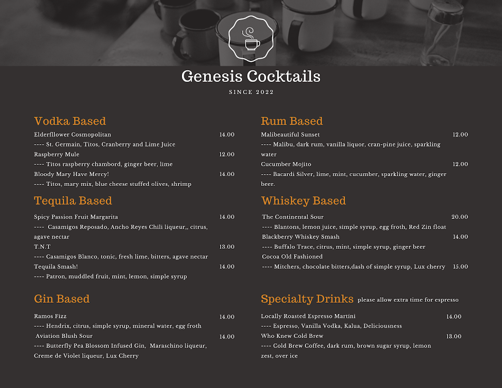 Genesis Coffee & Wine | restaurant | 8028 N Cedar Ave, Fresno, CA 93720, USA | 5592135167 OR +1 559-213-5167