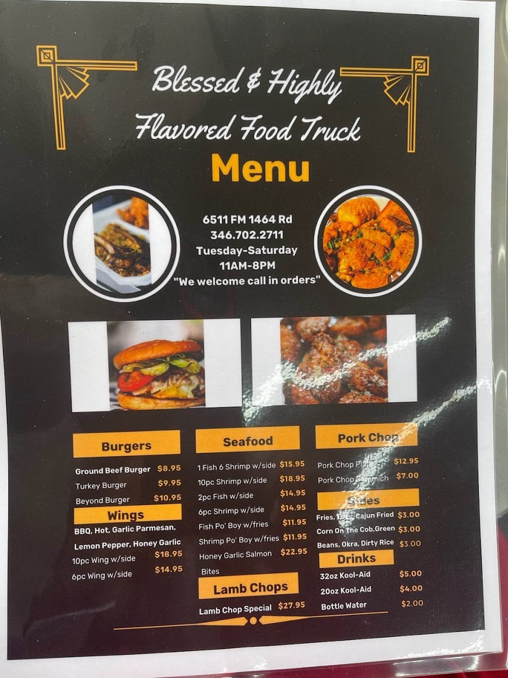 Blessed & Highly Flavored Food Truck | restaurant | 6511 FM 1464, Richmond, TX 77083, USA | 3467022711 OR +1 346-702-2711