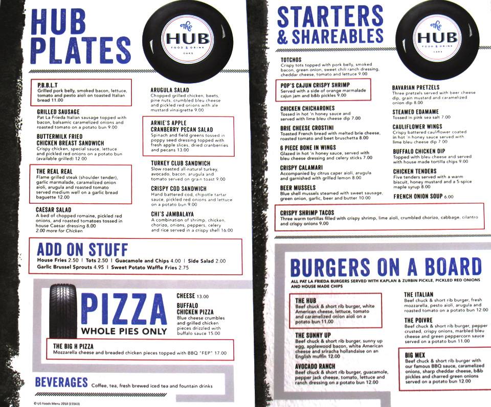 The Hub | restaurant | 2200 West Dr, Oaks, PA 19456, USA | 6106660100 OR +1 610-666-0100