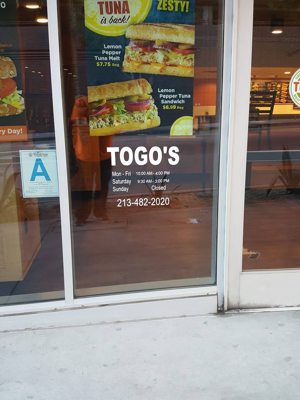Togos Sandwiches | meal takeaway | South Bixel Street, at, 1111 Wilshire Blvd Ste. 102, Los Angeles, CA 90017, USA | 2134822020 OR +1 213-482-2020