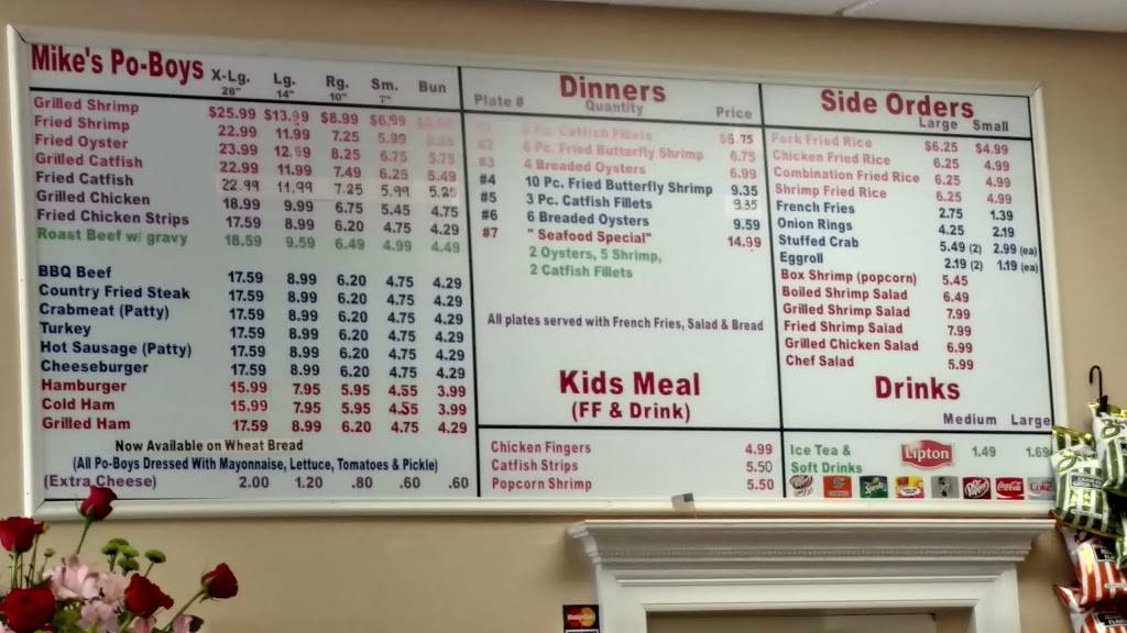 Mikes Po Boys | meal takeaway | 1006 E Worthey St, Gonzales, LA 70737, USA | 2256474746 OR +1 225-647-4746