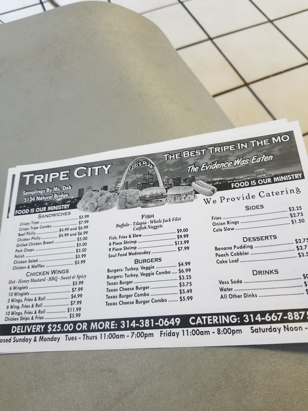 Tripe City | restaurant | 5124 Natural Bridge Ave, St. Louis, MO 63115, USA | 3143810649 OR +1 314-381-0649